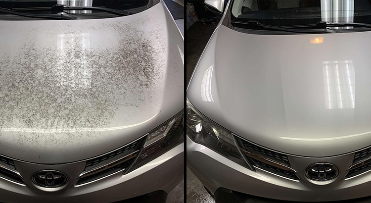 Close-up of wet paint finish